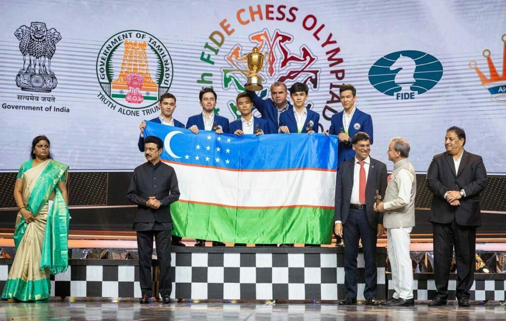 La imagen tiene un atributo ALT vacío; su nombre de archivo es Uzbekistan-oro-en-Chennai-2022-Foto-Lennart-Ootes-FIDE-ZE-1024x650.jpg