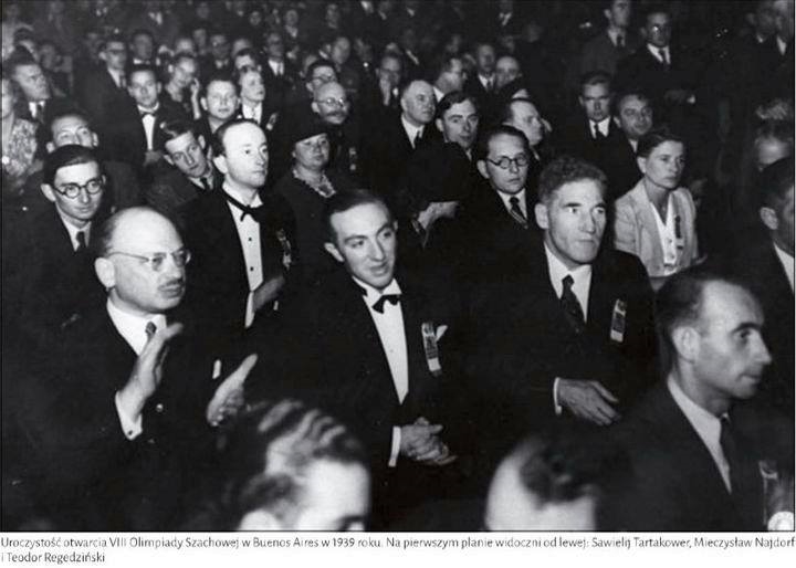 Tartakower y Najdorf en la Ceremonia de inauguración de la Olimpiada de Buenos Aires 1939 