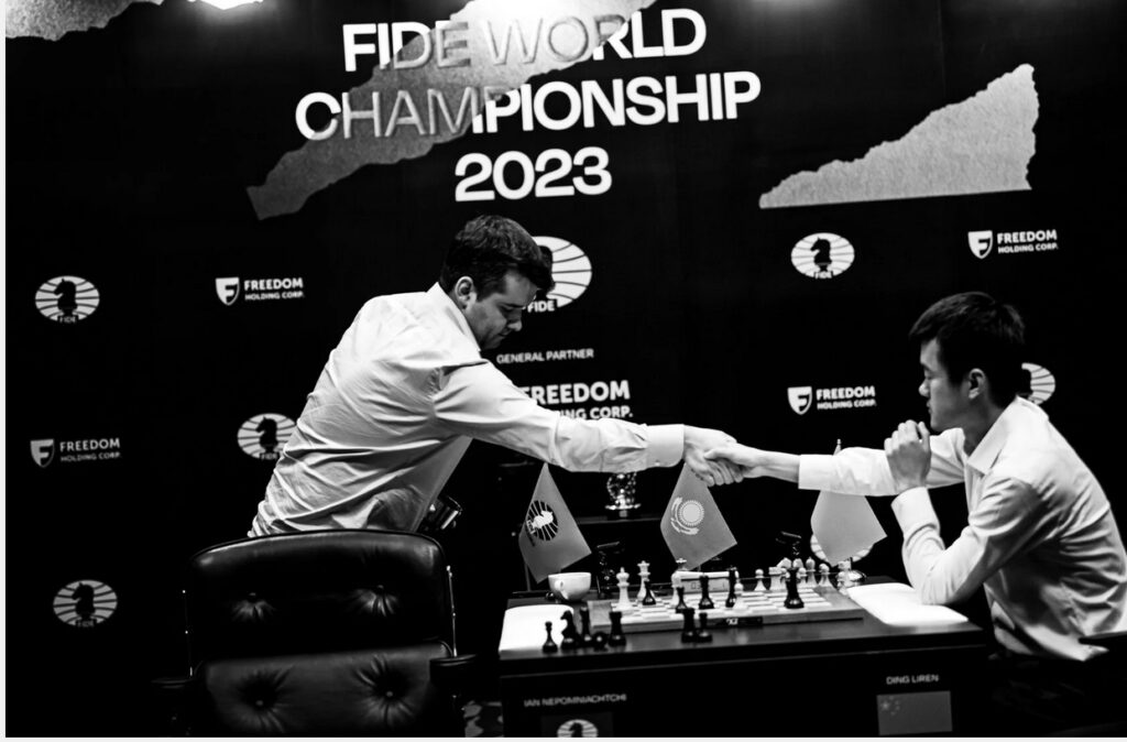 Nepomniachtchi abandona la última partida del match por el título mundial 2023Foto Stev Bonhage FIDE
