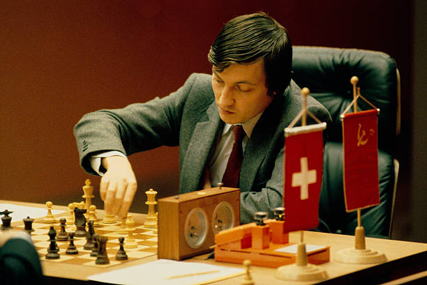 Anatoly Karpov, jugando contra Viktor Korchnoi en Merano, 1981
Foto J. Cooke, Corbis via Getty Images