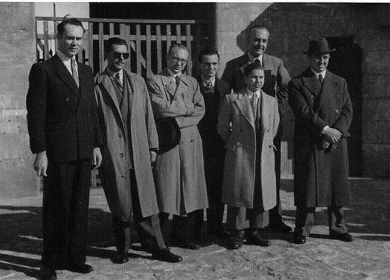 Torneo de Barcelona 1946 OKelly, Medina, Llorens, Wade, Pomar, Golmayo y NajdorfFoto Joaquín Travesset