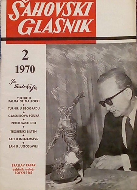Braslav Rabar en la portada de Sahovski -Glasnik-1970