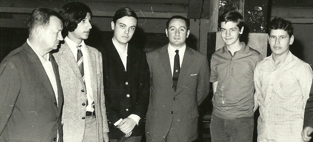 Principios de los años 70, MI Bernardo Wexler, Carrasco, Cejas, Ivaldi, Giardelli y Franco en Boca Juniors
Foto Zenón Franco