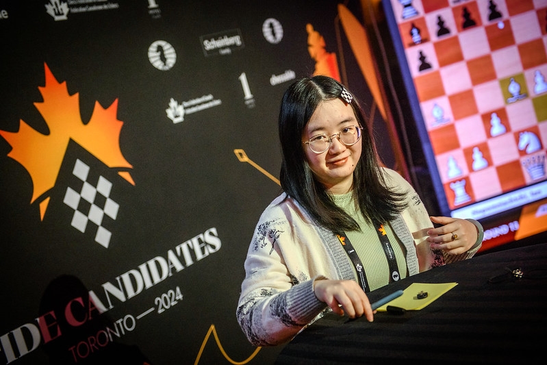 La vencedora del Candidatos 2024 Femenino, Tan Zhongyi  Foto Mihal Walusza FIDE